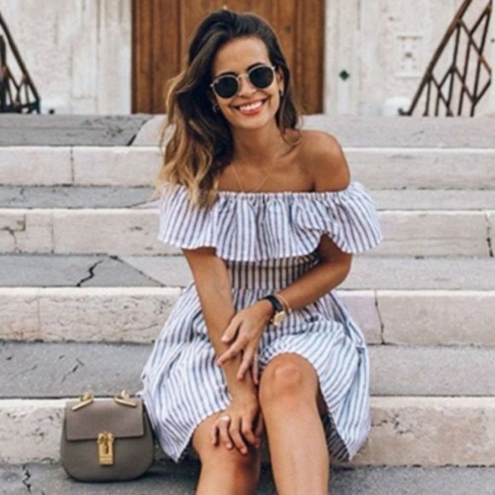 Kori Off the Shoulder Ruffle‎ Flower Dress